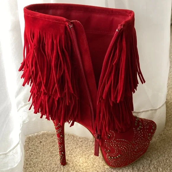 Stiletto Boots Alba Sexy Bling Heels 🔥 Sz 6.5 NWOT EXCELLENT CONDITION - Picture 4 of 7